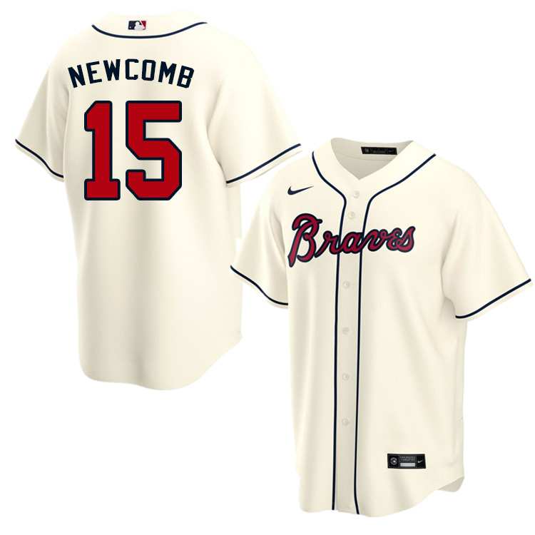 Nike Men #15 Sean Newcomb Atlanta Braves Baseball Jerseys Sale-Cream